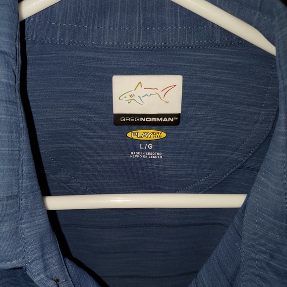 Greg Norman blue S/S golf sport polo size L/G NWT - Picture 2 of 3